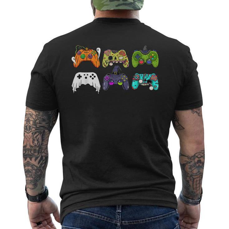 Video Gaming Controllers Game Halloween Gamer Boys Men's T-shirt Back Print