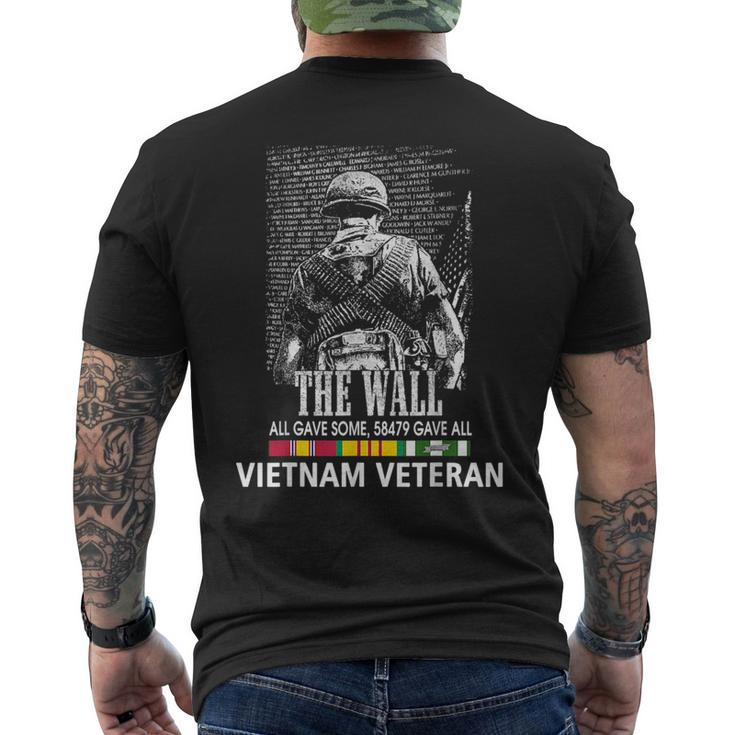Vietnam Veteran The Wall All Gave Some 58479 Gave All  Mens Back Print T-shirt
