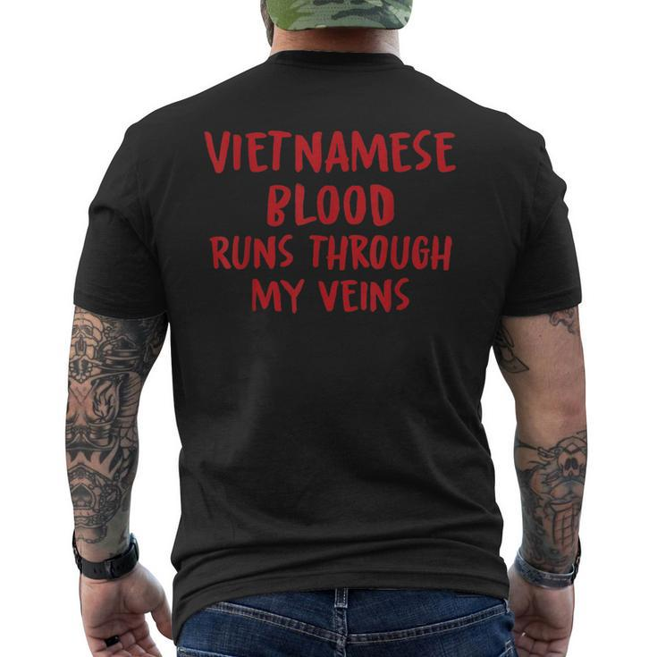 Vietnamese Blood Runs Through My Veins Novelty Word Men's T-shirt Back Print