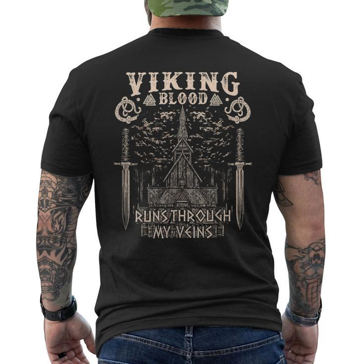 Viking Blood Runs Through My Veins Viking Church Men's T-shirt Back Print