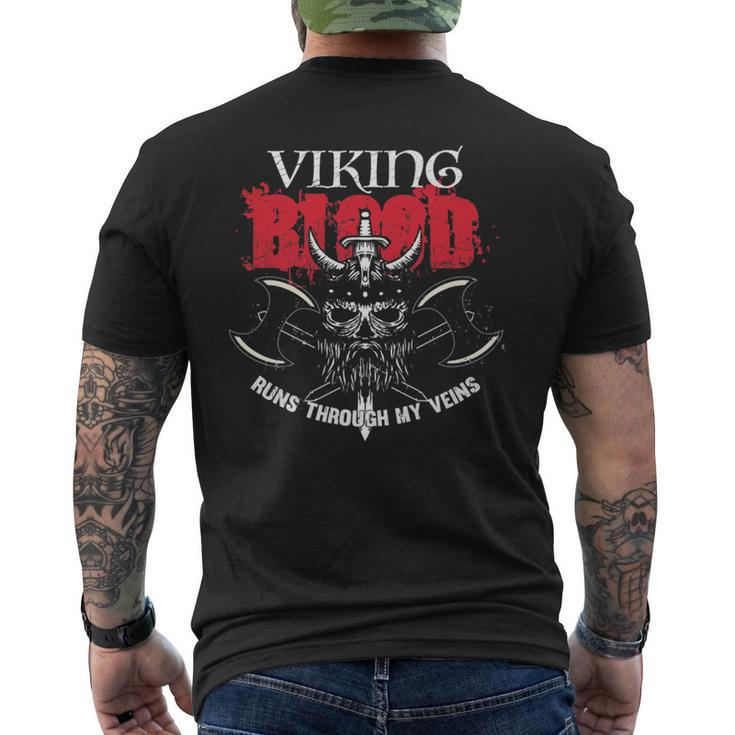 Viking Blood Runs Through My Veins Norse Ancestor Men's T-shirt Back Print