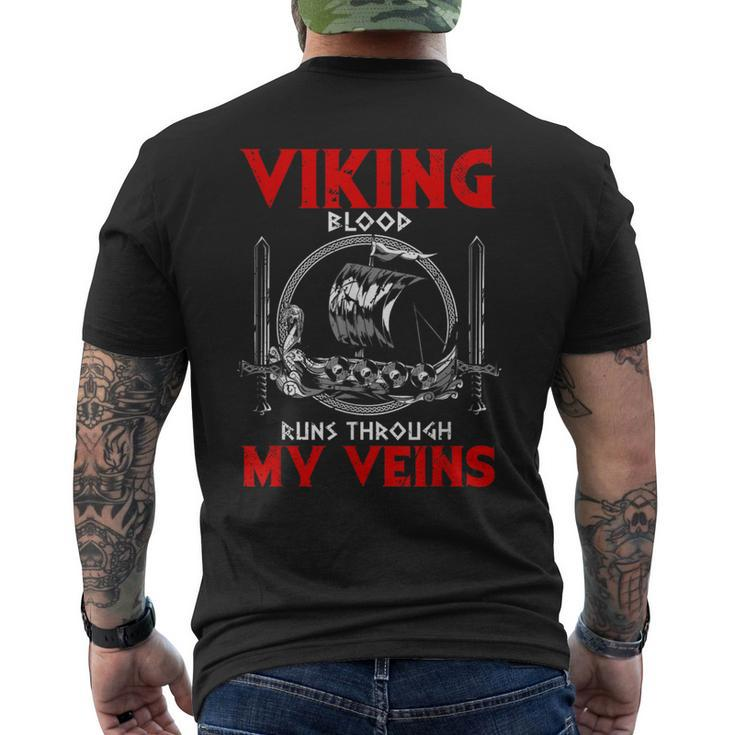 Viking Blood Runs Through My Veins Viking Odin Men's T-shirt Back Print