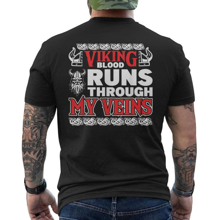 Viking Blood Runs Through My Veins Vikings Men's T-shirt Back Print