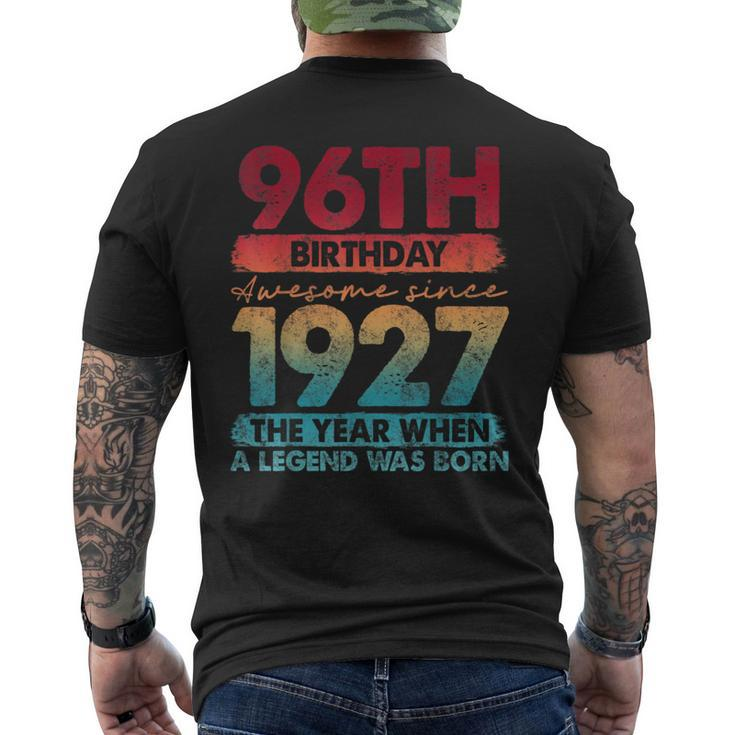 Vintage 1927 96 Year Old Limited Edition 96Th Birthday Men's T-shirt Back Print