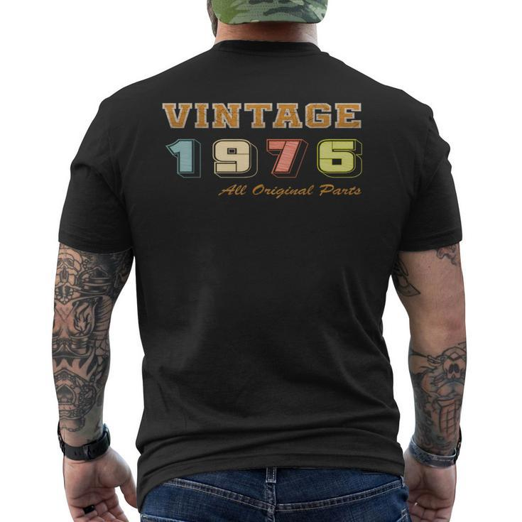 Vintage 1976 All Original Parts 1976 Birthday Mens Back Print T-shirt