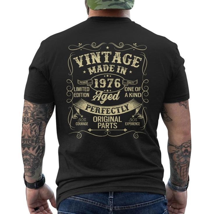 Vintage 1976 Made Or Born In 1976 Original Parts Birthday Men's T-shirt Back Print