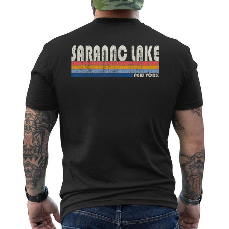 Vintage 70S 80S Style Saranac Lake Ny Men's T-shirt Back Print