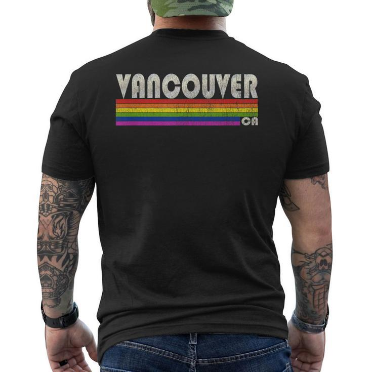Vintage 80S Style Vancouver Ca Gay Pride Month  Mens Back Print T-shirt