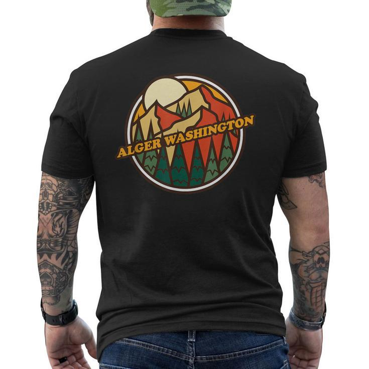 Vintage Alger Washington Mountain Hiking Souvenir Print Men's T-shirt Back Print