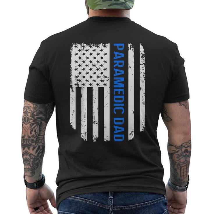 Vintage American Flag Proud Paramedic Dad Men's Back Print T-shirt