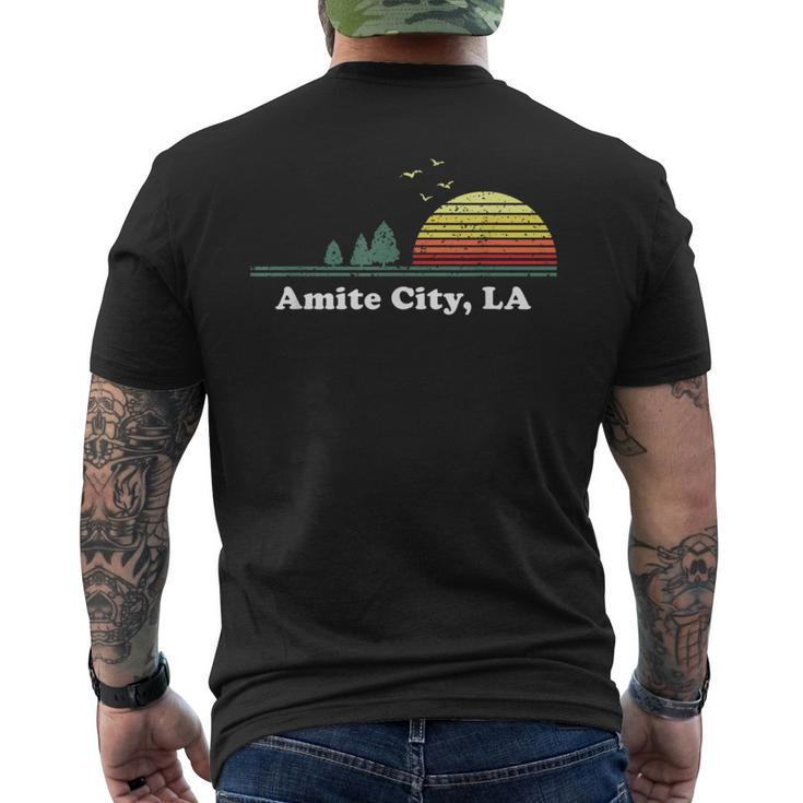 Vintage Amite City Louisiana Home Native Graphic Souvenir Men's T-shirt Back Print