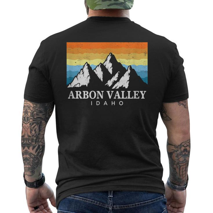 Vintage Arbon Valley Idaho Mountain Hiking Souvenir Print Men's T-shirt Back Print