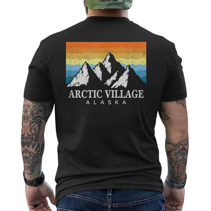 Vintage Arctic Village Alaska Mountain Print Men's T-shirt Back Print