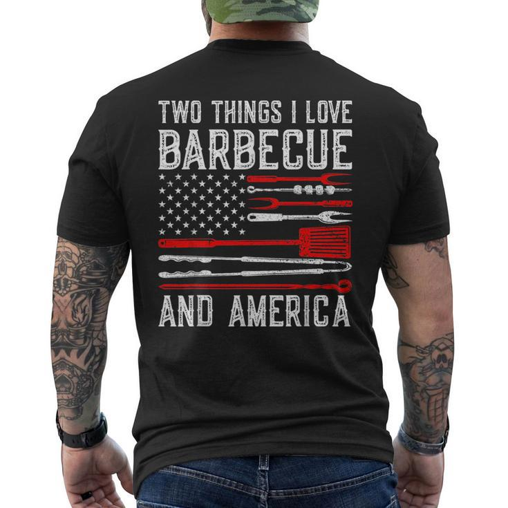 Vintage Bbq America Lover Us Flag Bbg Cool American Barbecue  Mens Back Print T-shirt