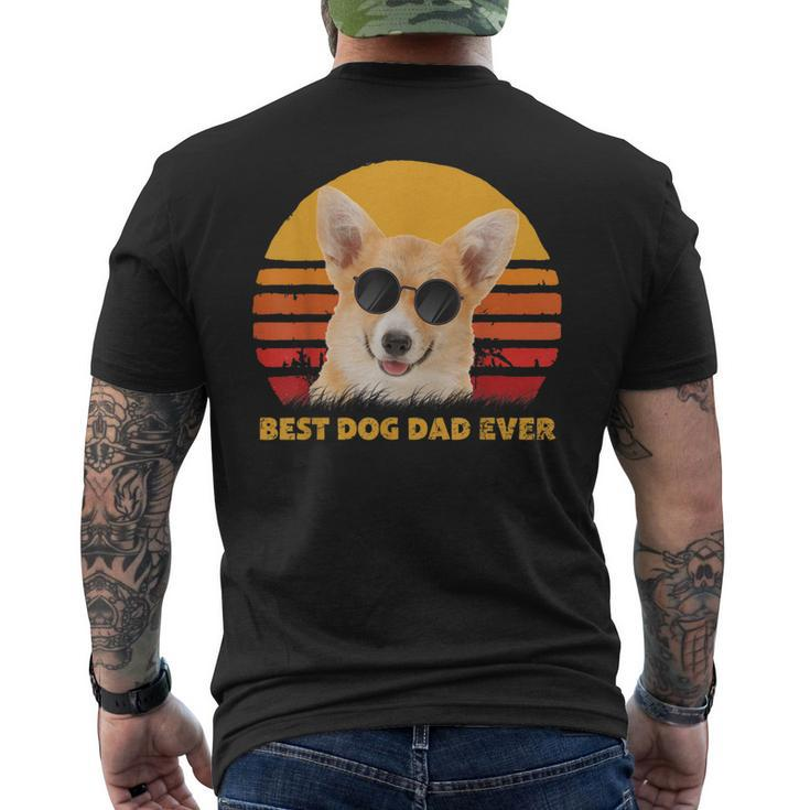 Vintage Best Corgi Dog Dad Ever Puppy Fathers Day  Mens Back Print T-shirt