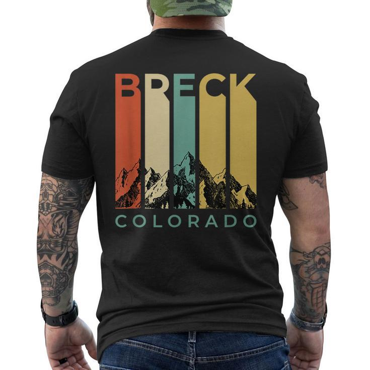 Vintage Breckenridge “Breck” Colorado Retro Colored Stripes Mens Back Print T-shirt