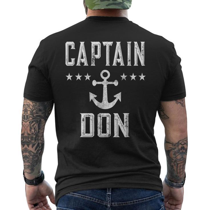 Vintage Captain Don  Boating Lover Mens Back Print T-shirt