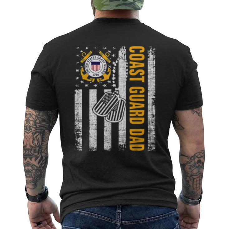 Vintage Coast Guard Dad American Flag Cool Veteran Day Men's Back Print T-shirt