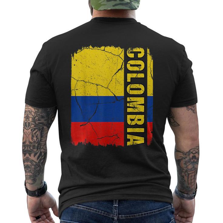 Vintage Colombian Flag Colombia Pride Roots Heritage Gift  Mens Back Print T-shirt