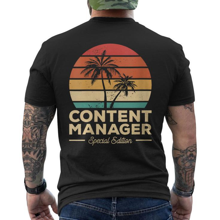 Vintage Content Manager Special Edition Men's T-shirt Back Print