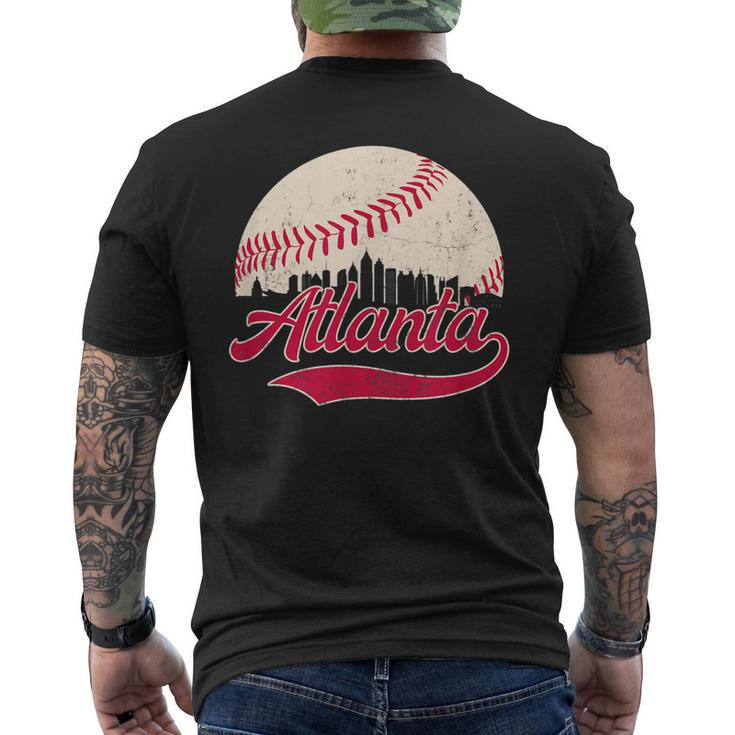 Vintage Distressed Atlanta Skyline Baseball Men's Back Print T-shirt