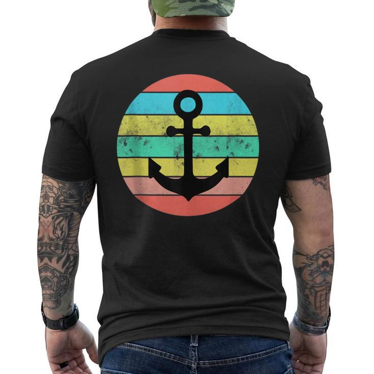 Vintage Distressed Nautical Anchor Boating Cute Retro Style  Mens Back Print T-shirt