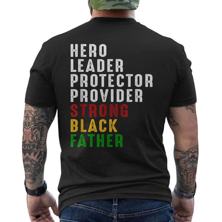 Vintage Fathers Day Strong African American Black Father Men's Back Print T-shirt
