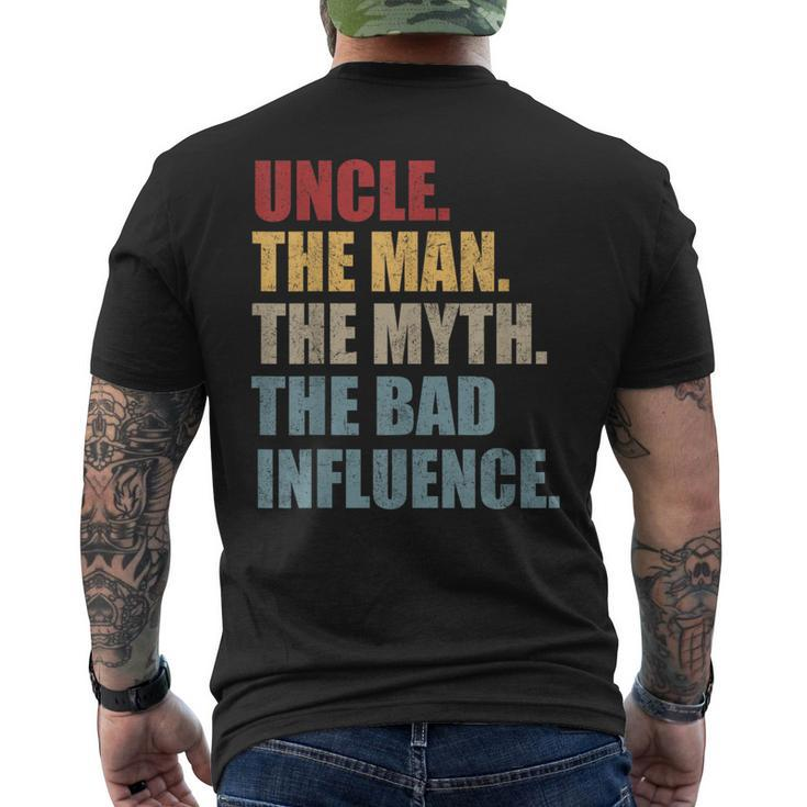 Vintage Fun Uncle Man Myth Bad Influence Men's T-shirt Back Print
