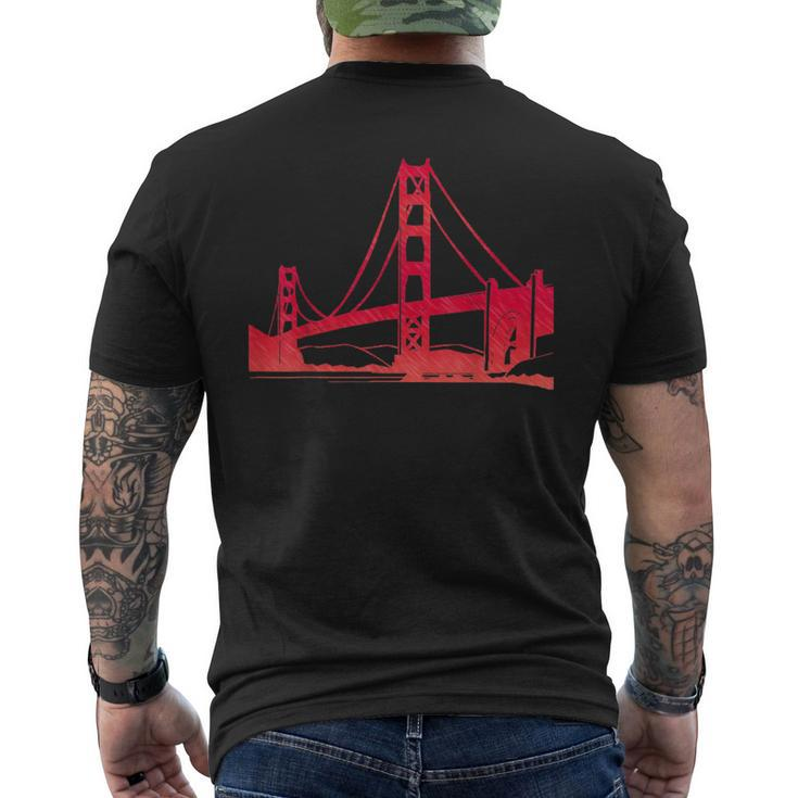Vintage Golden Gate Bridge San Francisco California Fog City  Mens Back Print T-shirt