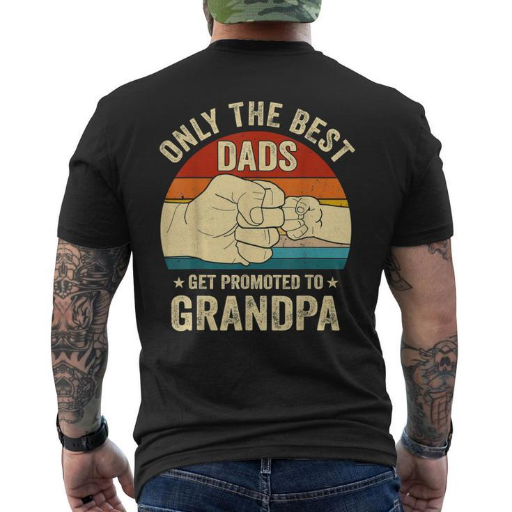 Vintage Great Dads Get Promoted To Grandpa Fist Bump Men's Back Print T-shirt