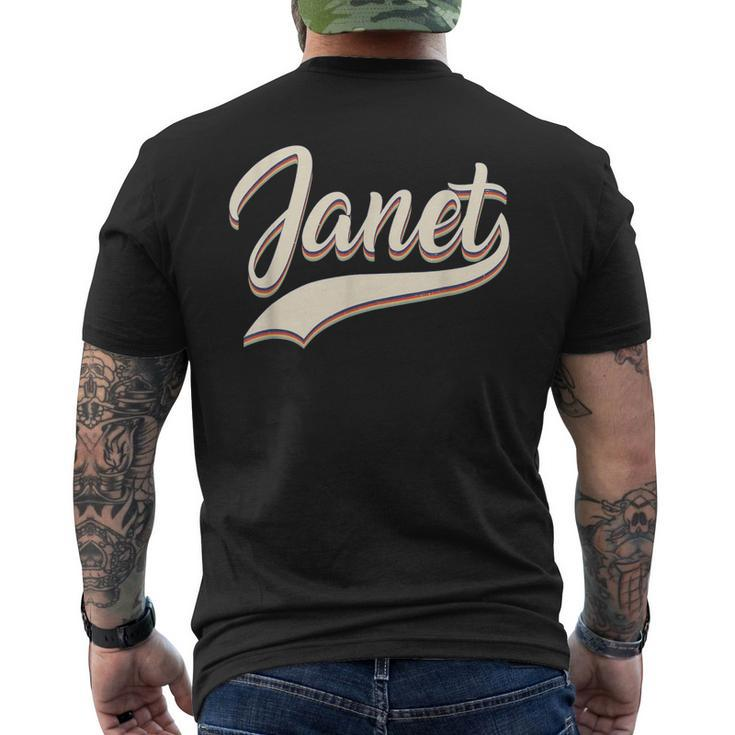 Vintage Janet Retro First Name Personalized 1970S Love Janet Men's T-shirt Back Print