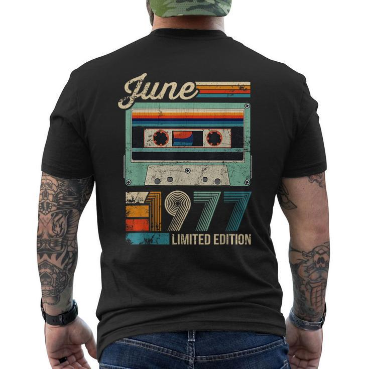 Vintage June 1977 Cassette Tape 46Th Birthday Decorations  Mens Back Print T-shirt