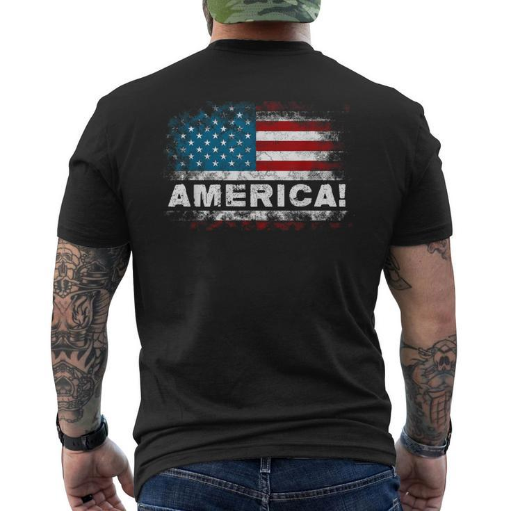 Vintage Merica 4Th Of July Usa Flag Patriotic American Mens Men's Back Print T-shirt