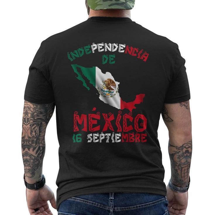 Vintage Mexico Flag 16Th September Mexican Independence Day Men's T-shirt Back Print