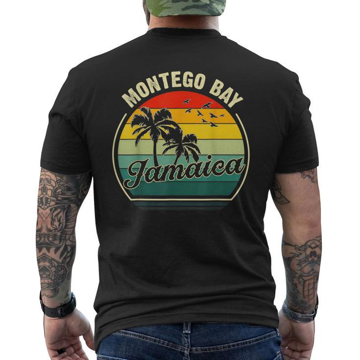 Vintage Montego Bay Beach Jamaica Summer Vacation Sunset  Vacation Funny Gifts Mens Back Print T-shirt