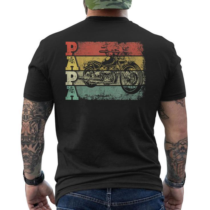 Vintage Motorcycle Papa Biker Motorcycle Rider Fathers Day Men's Back Print T-shirt