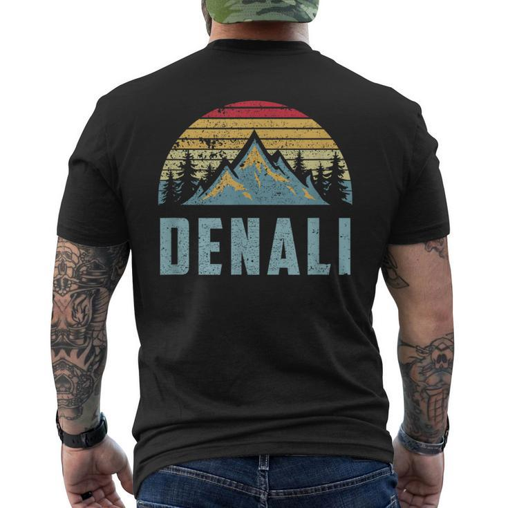 Vintage Mt Denali National Park Alaska Mountain Men's T-shirt Back Print