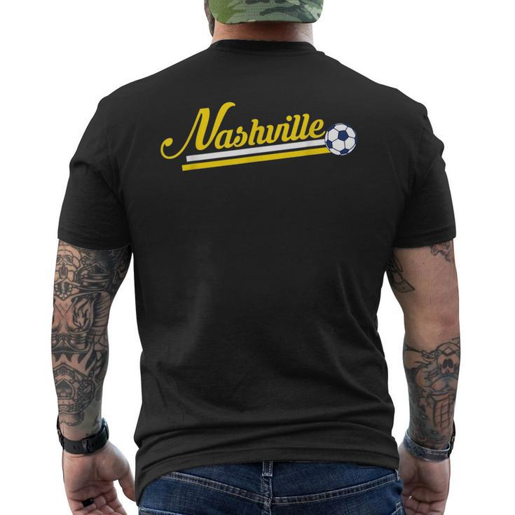 Vintage Nashville Soccer  With Soccer Ball Mens Back Print T-shirt