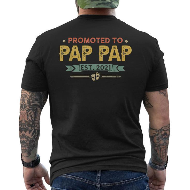 Vintage New Grandpa Promoted To Pap Pap Est2021 New Baby Men's Back Print T-shirt