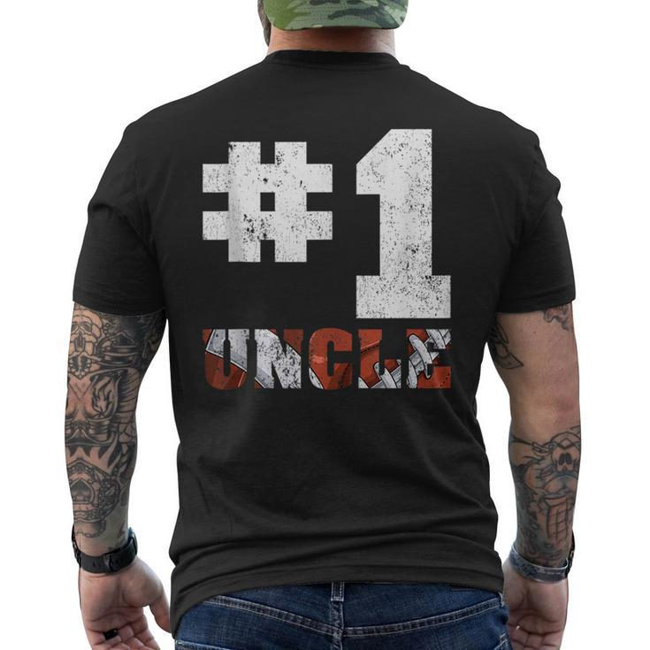 Vintage Number One American Football Uncle Fathers Day  Mens Back Print T-shirt