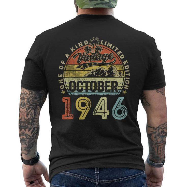 Vintage October 1946 77Th Birthday 77 Years Old Men's T-shirt Back Print