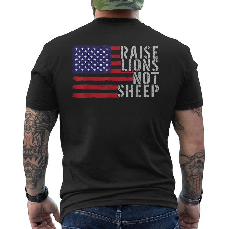 Vintage Patriotic Party Patriot Lion Raise Lions Not Sheep Men's Back Print T-shirt