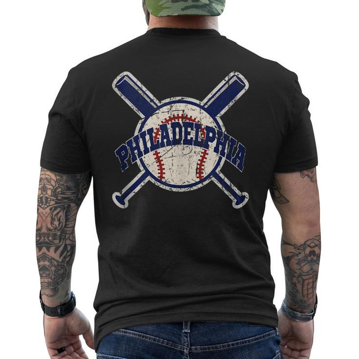 Vintage Philadelphia Baseball Retro Philly Cityscap Men's T-shirt Back Print