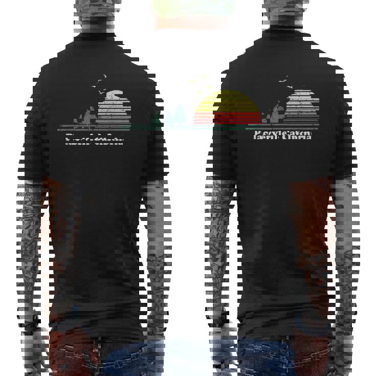 Vintage Placerville California Sunset Souvenir Print Men's T-shirt Back Print