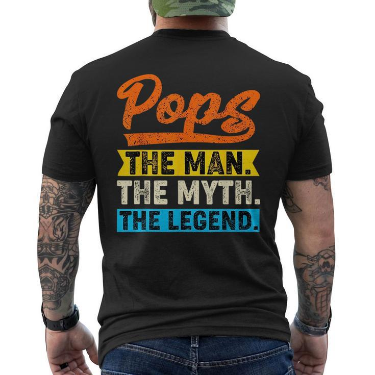 Vintage Pops The Man The Myth The Legend Fathers Day  Mens Back Print T-shirt