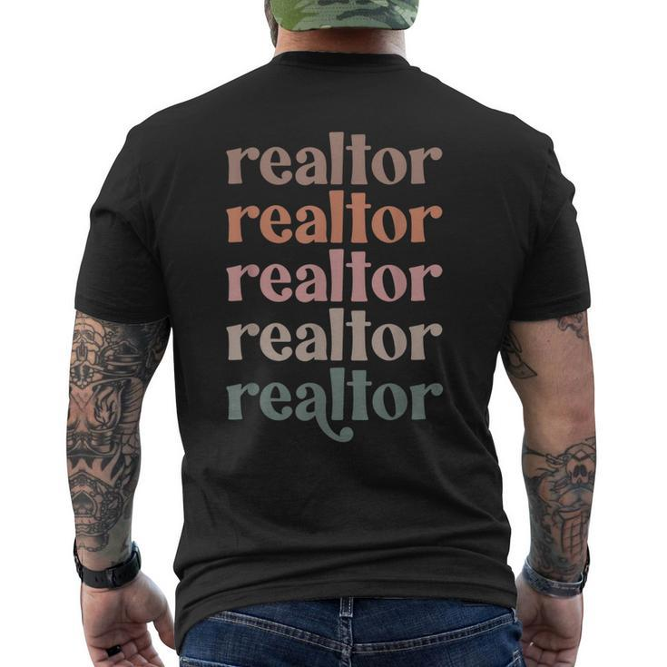 Vintage Realtor Stacked Realtor Life Real Estate Agent Life  Men's Crewneck Short Sleeve Back Print T-shirt