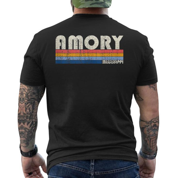 Vintage Retro 70S 80S Style Hometown Of Amory Ms Men's T-shirt Back Print