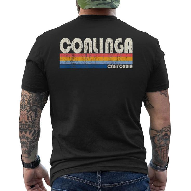 Vintage Retro 70S 80S Style Hometown Of Coalinga Ca Men's T-shirt Back Print