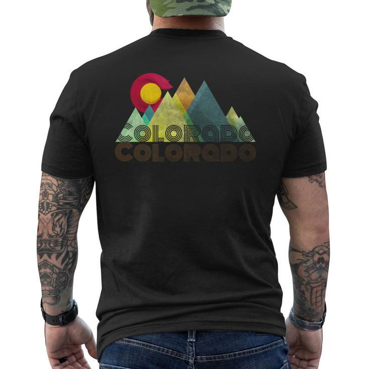 Vintage Retro Colorado Flag Mountain Men's T-shirt Back Print