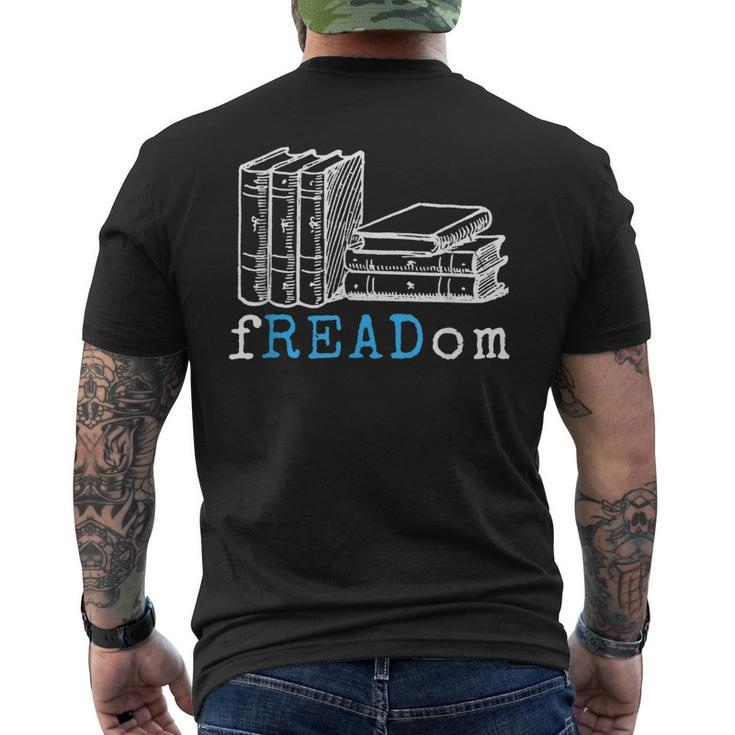 Vintage Retro Freadom I Read Banned Books Men's Back Print T-shirt